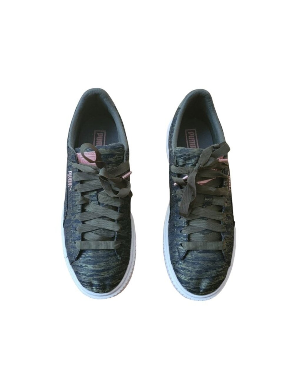 Puma Basket Platform Velvet Sneakers US 10 EU 41 UK 7.5 Green